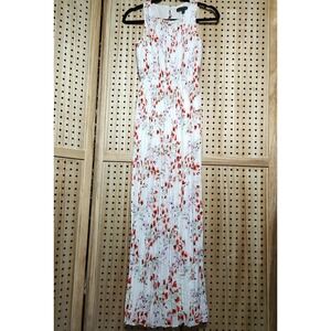 XS Banana Republic Pleated Floral Maxi Dress Sleeveless Wedding Summer Resort